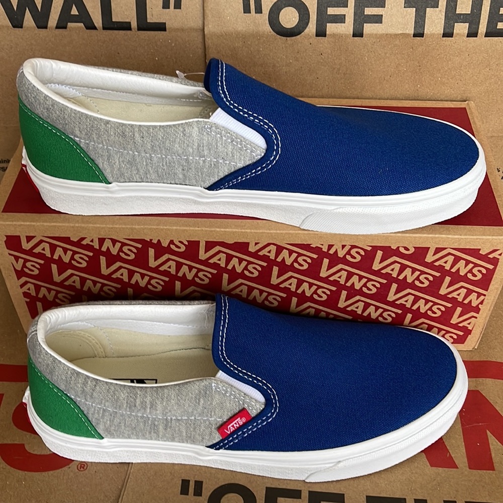 Vans Men’s Classic Slip On Vans Coastal Grey/True White sneakers - Picture 2 of 16